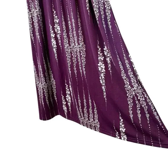 Jon & Anna Womens Floral Sleeveless Maxi Dress Purple White Large Fairy Bohemian - Picture 7 of 13